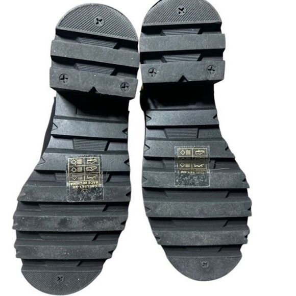 Nicole Miller Black Chelsey Ankle Boots Chunky Sole and Embellished Strap 6.5 - Picture 6 of 6